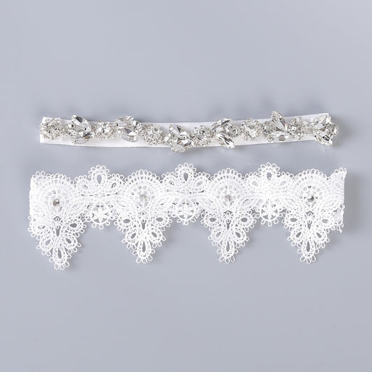 Lace and Gemstones Garter Set