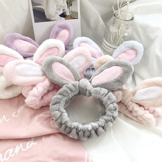 Cute Bunny Ears Face Wash Headband