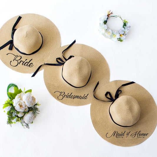 Bride Bridesmaid Maid of Honor Floppy Hats